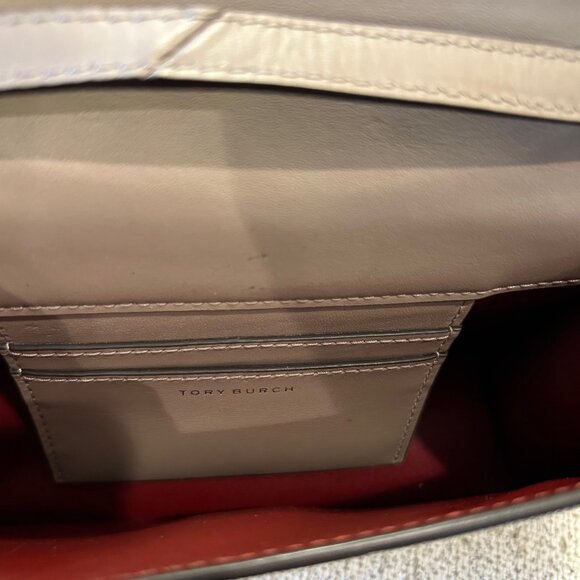 Tory Burch Bon Bon Lizard Embossed Leather Top Handle Bag - Picture 9 of 10